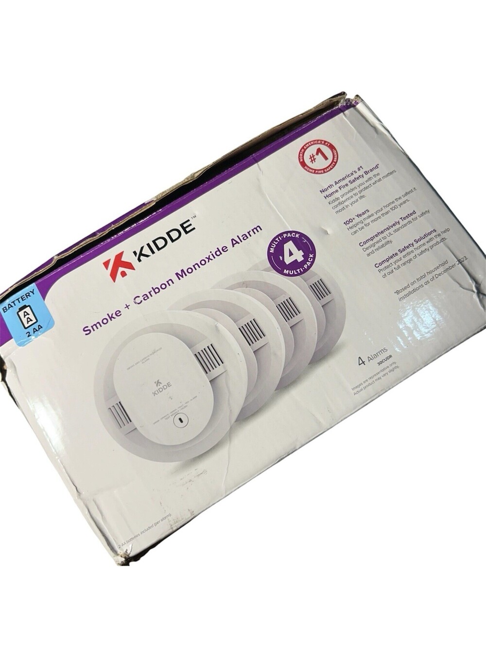 Kidde Smoke & Carbon Monoxide Alarm AA Battery Powered Model 30CUDR (4 Pack)